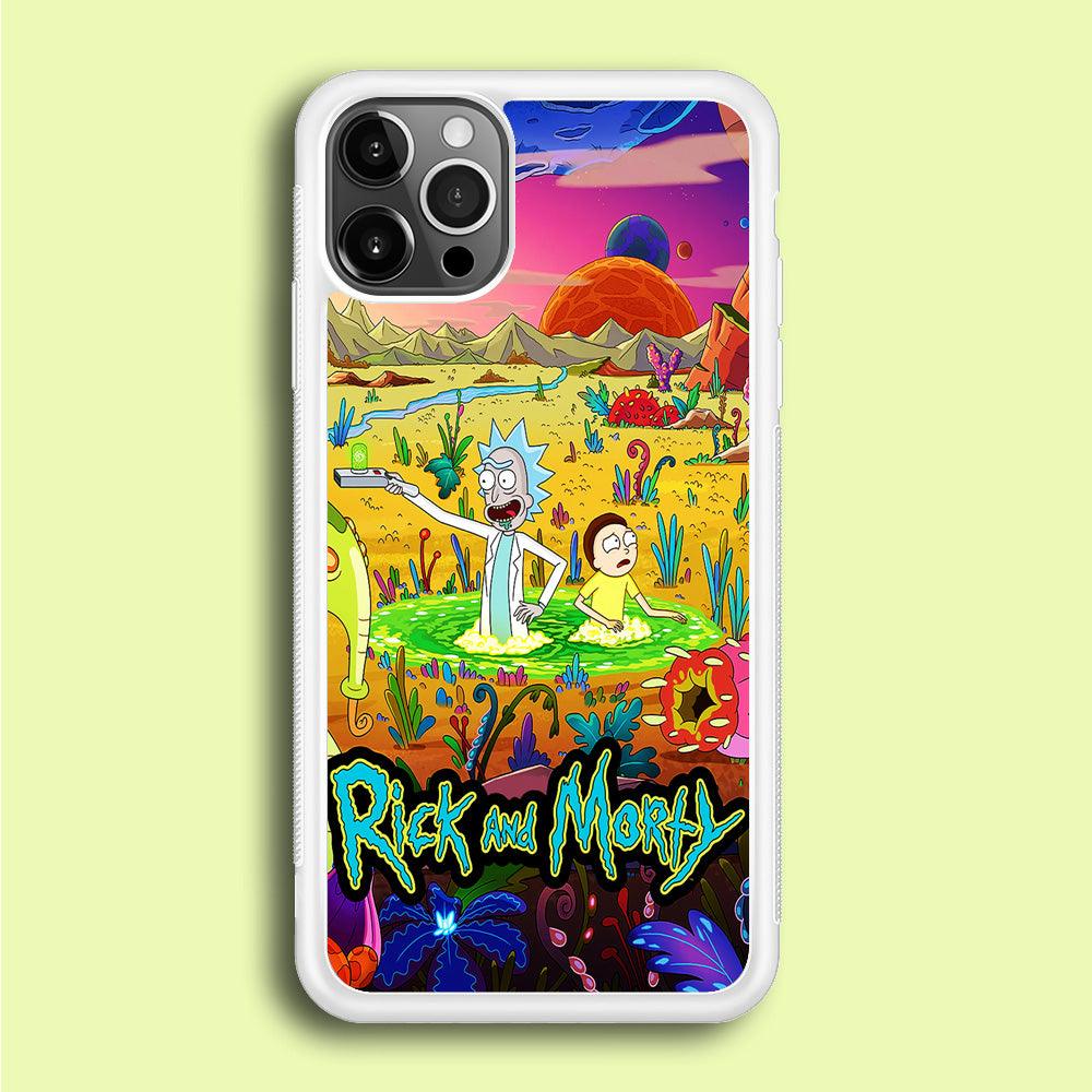 Rick and Morty Art Poster iPhone 12 Pro Case-Rubber / White (2D Case)-Xtracase