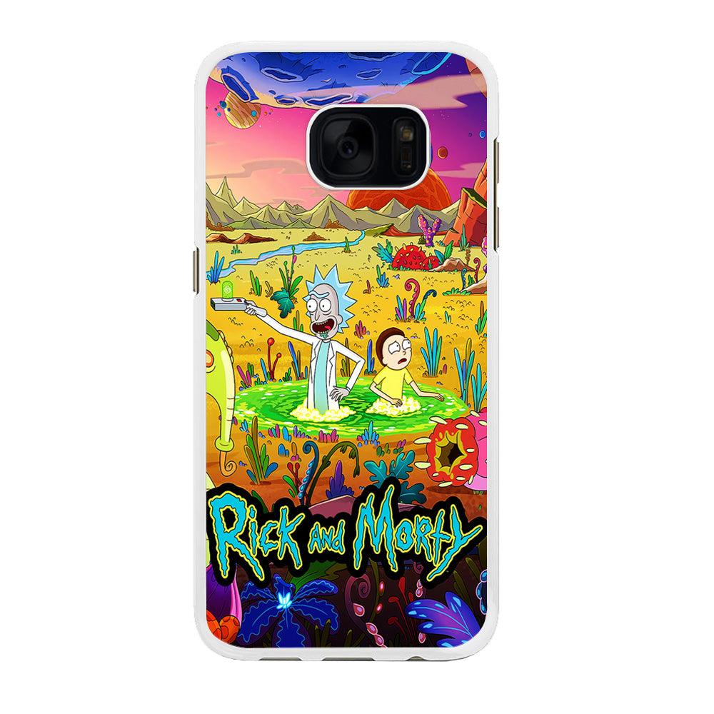 Rick and Morty Art Poster Samsung Galaxy S7 Edge Case-Rubber / White (2D Case)-Xtracase