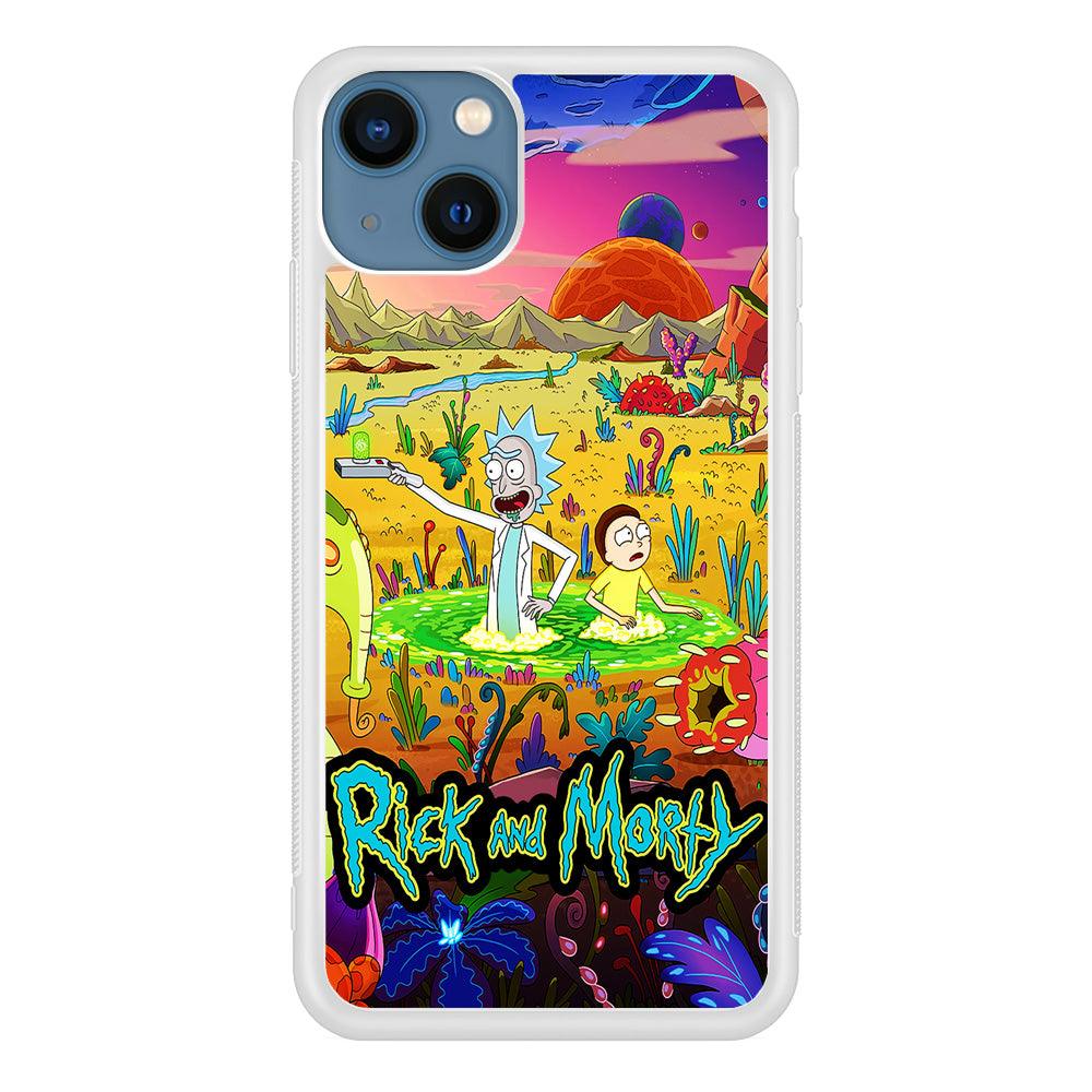 Rick and Morty Art Poster iPhone 13 Mini Case-Rubber / Black (2D Case)-Xtracase