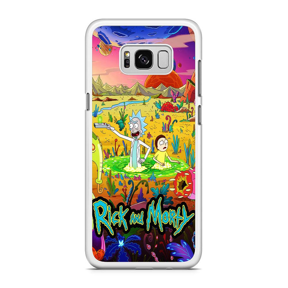 Rick and Morty Art Poster Samsung Galaxy S8 Case-Rubber / White (2D Case)-Xtracase