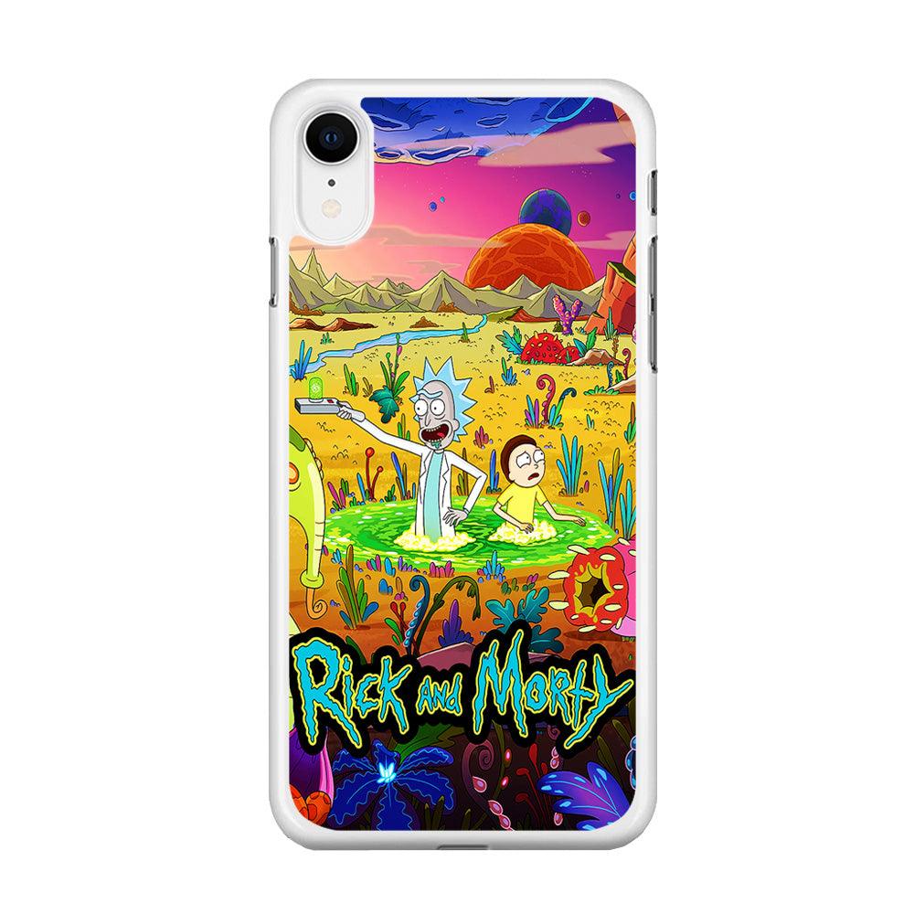 Rick and Morty Art Poster iPhone XR Case-Rubber / White (2D Case)-Xtracase