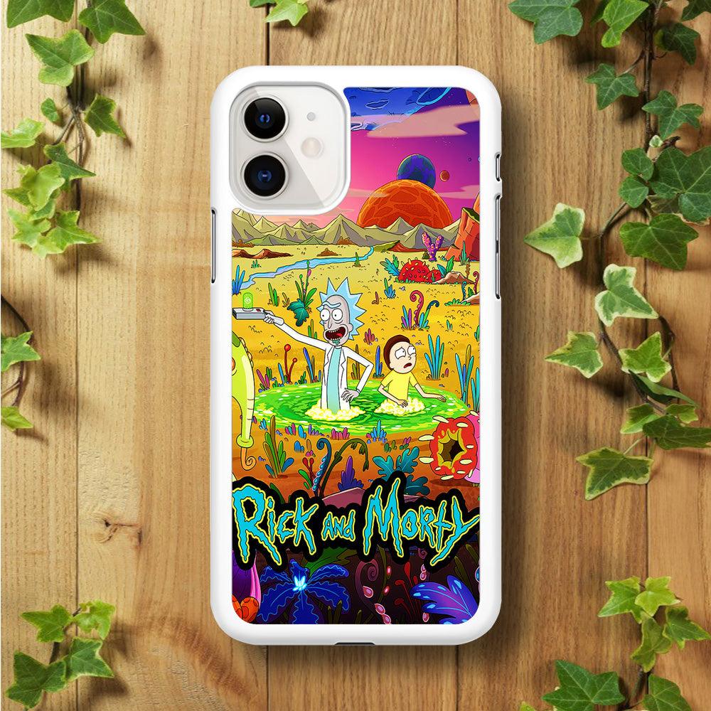 Rick and Morty Art Poster iPhone 11 Case-Rubber / White (2D Case)-Xtracase