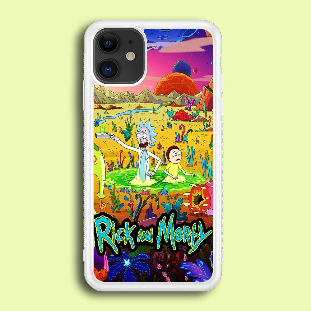 Rick and Morty Art Poster iPhone 12 Mini Case-Rubber / White (2D Case)-Xtracase