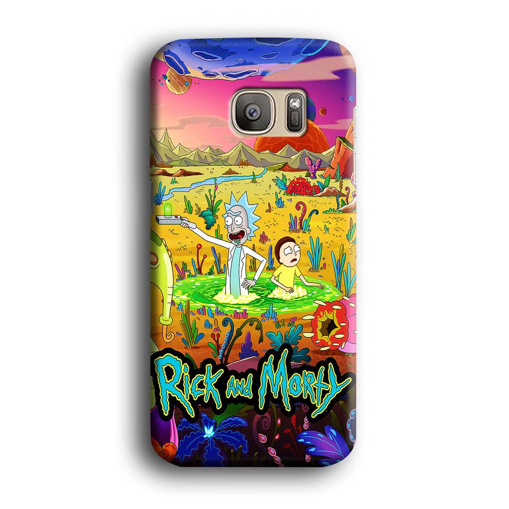 Rick and Morty Art Poster Samsung Galaxy S7 Edge Case-Plastic / Full Wrap (3D Case)-Xtracase