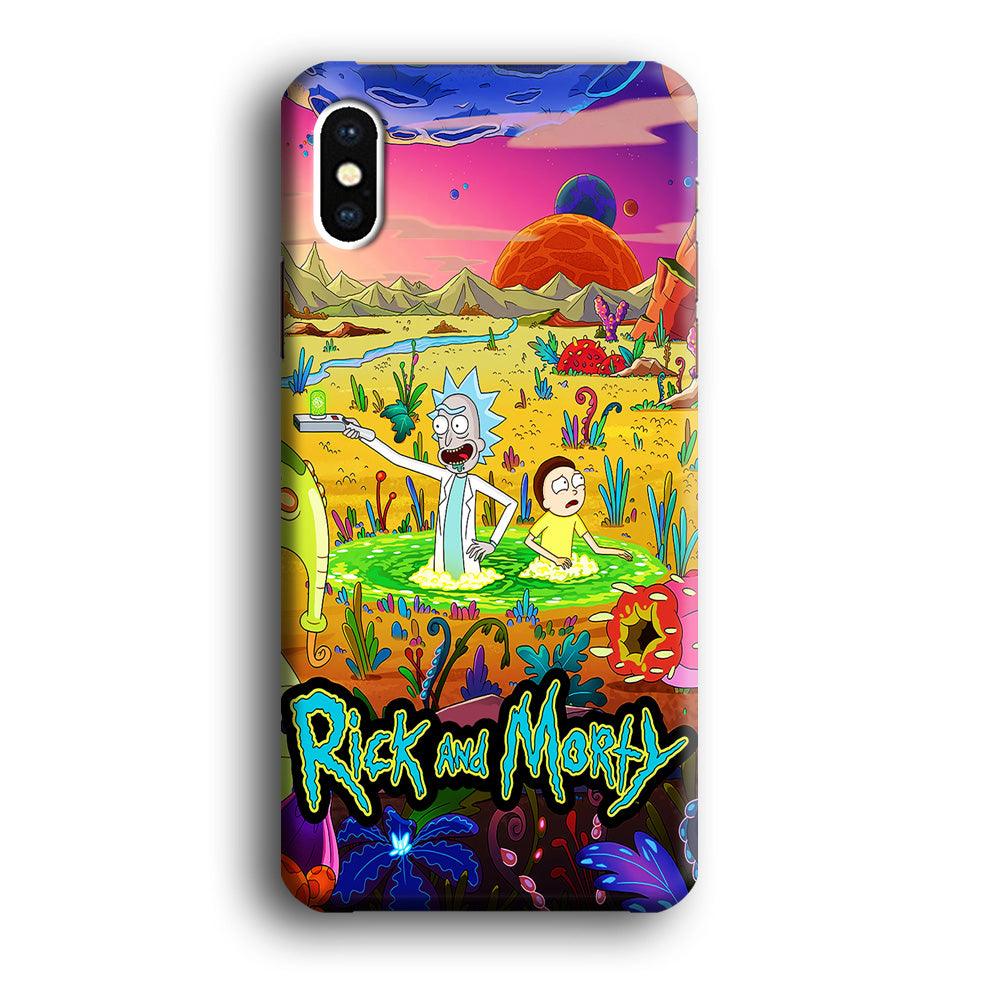 Rick and Morty Art Poster iPhone Xs Case-Plastic / Full Wrap (3D Case)-Xtracase