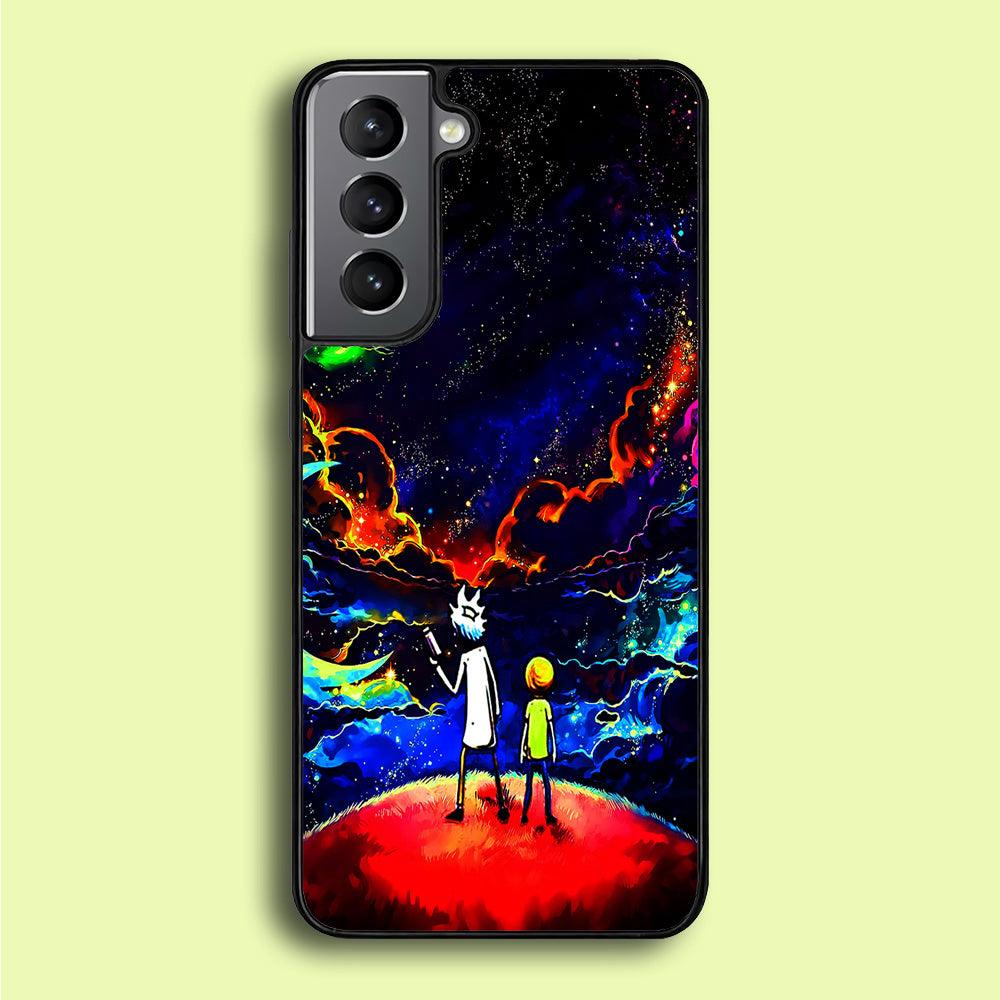 Rick and Morty Galaxy Painting Samsung Galaxy A16 Case-Rubber / White (2D Case)-Xtracase