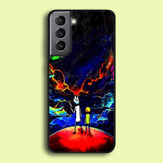 Rick and Morty Galaxy Painting Samsung Galaxy A16 Case-Rubber / White (2D Case)-Xtracase
