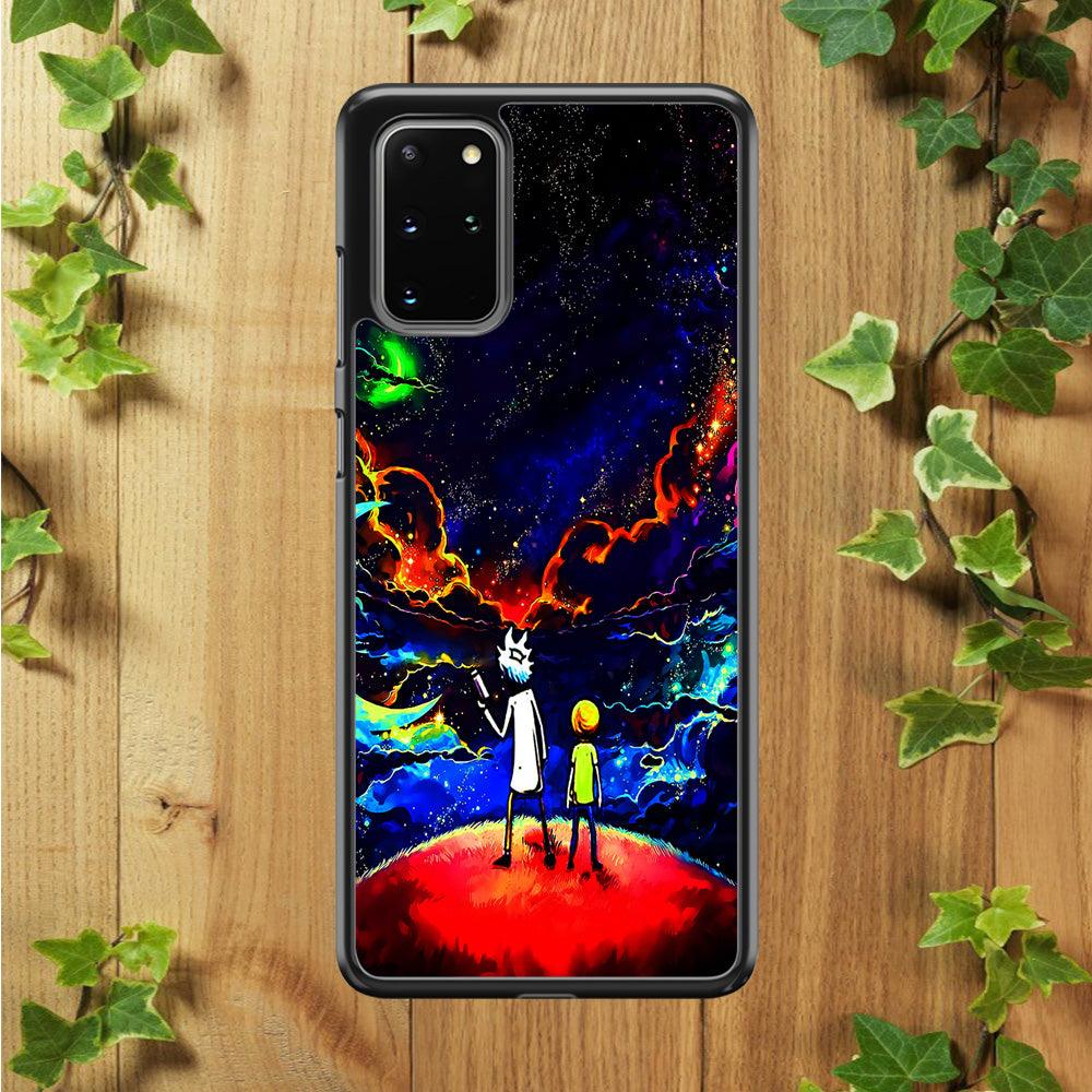 Rick and Morty Galaxy Painting Samsung Galaxy S20 Plus Case-Rubber / White (2D Case)-Xtracase