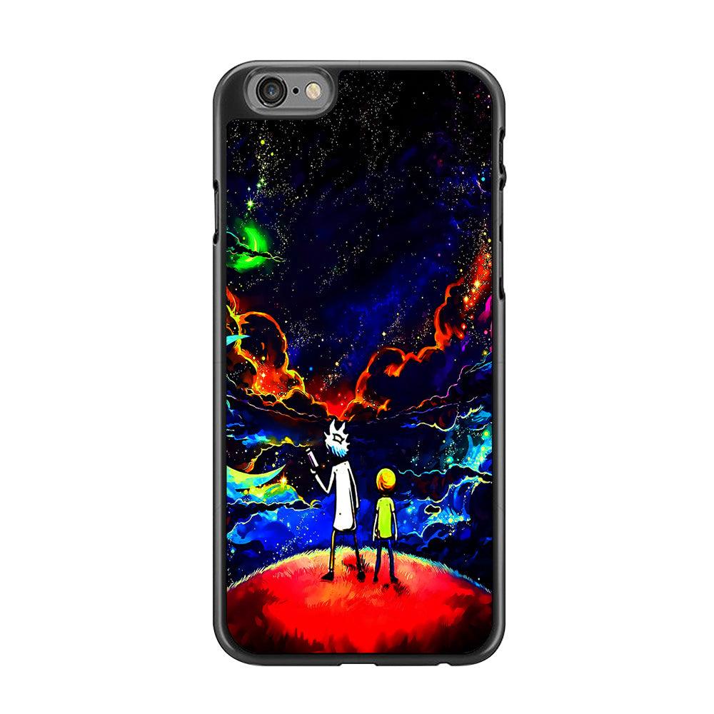 Rick and Morty Galaxy Painting iPhone 6 | 6s Case-Rubber / Black (2D Case)-Xtracase