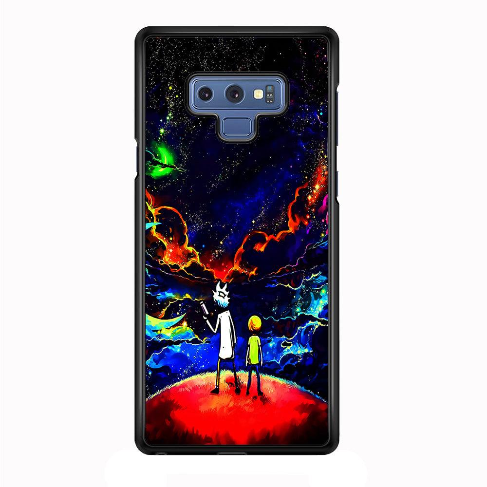 Rick and Morty Galaxy Painting Samsung Galaxy Note 9 Case-Rubber / Black (2D Case)-Xtracase