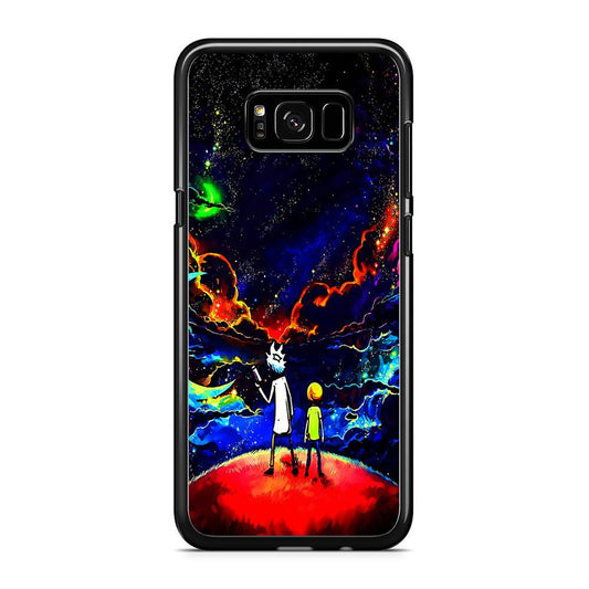 Rick and Morty Galaxy Painting Samsung Galaxy S8 Case-Rubber / Black (2D Case)-Xtracase