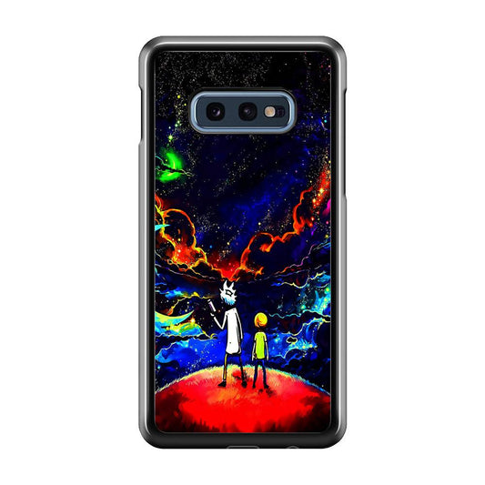 Rick and Morty Galaxy Painting Samsung Galaxy S10E Case-Rubber / Black (2D Case)-Xtracase
