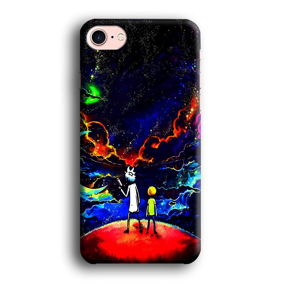 Rick and Morty Galaxy Painting iPhone 7 Case-Plastic / Full Wrap (3D Case)-Xtracase