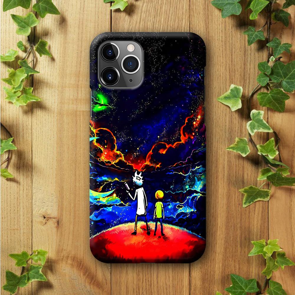 Rick and Morty Galaxy Painting iPhone 11 Pro Case-Plastic / Full Wrap (3D Case)-Xtracase