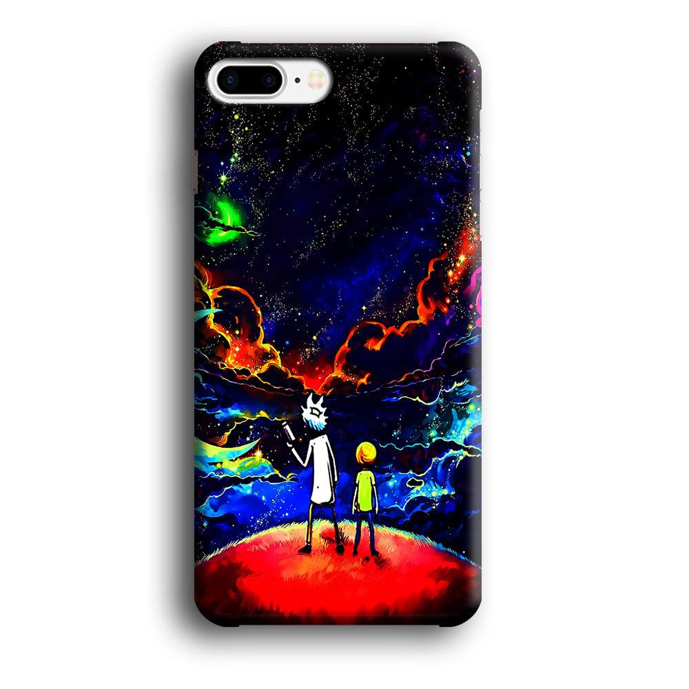 Rick and Morty Galaxy Painting iPhone 8 Plus Case-Plastic / Full Wrap (3D Case)-Xtracase