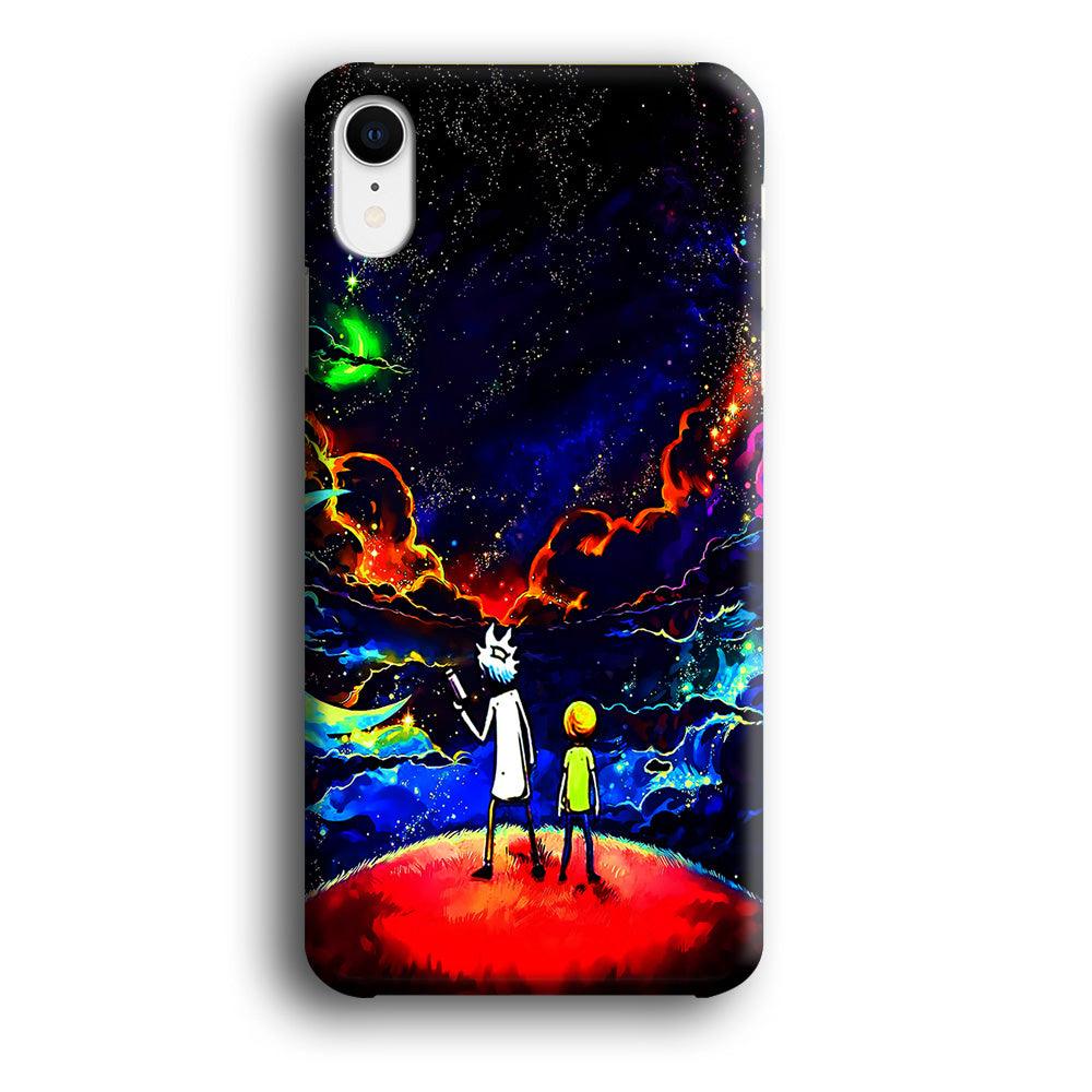 Rick and Morty Galaxy Painting iPhone XR Case-Plastic / Full Wrap (3D Case)-Xtracase