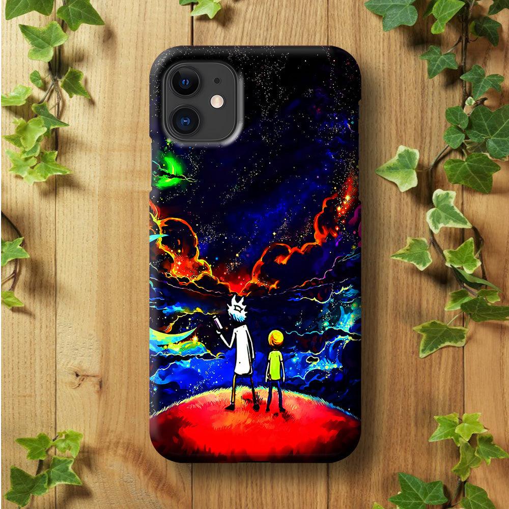 Rick and Morty Galaxy Painting iPhone 11 Case-Plastic / Full Wrap (3D Case)-Xtracase