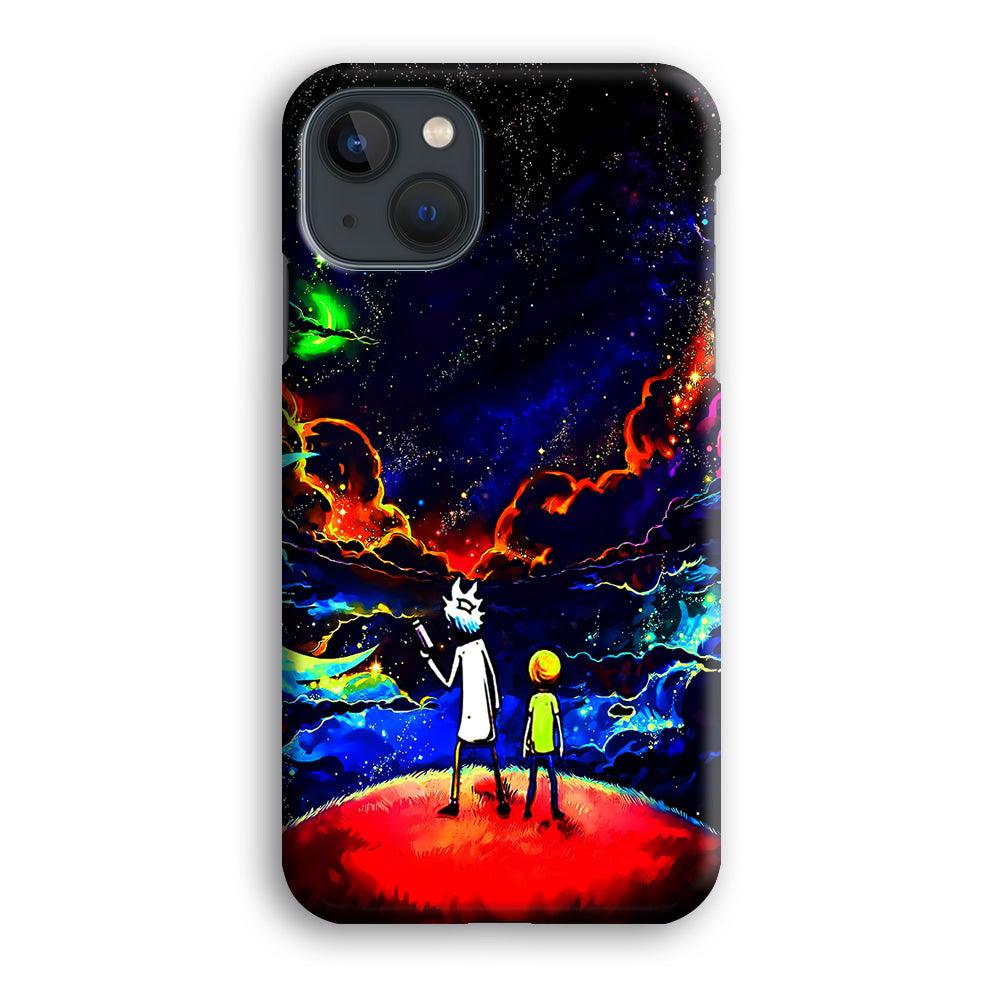 Rick and Morty Galaxy Painting iPhone 13 Case-Plastic / Full Wrap (3D Case)-Xtracase