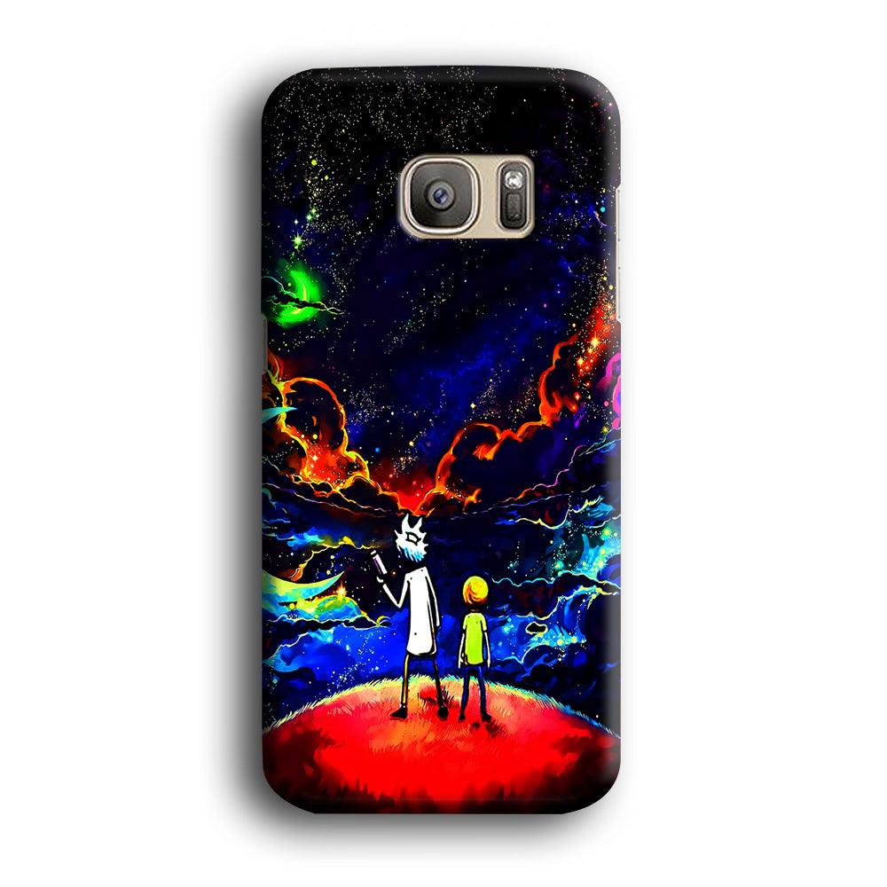 Rick and Morty Galaxy Painting Samsung Galaxy S7 Edge Case-Plastic / Full Wrap (3D Case)-Xtracase