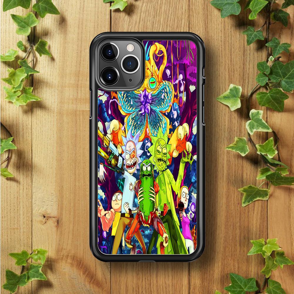 Rick and Morty Monster iPhone 11 Pro Case-Rubber / Black (2D Case)-Xtracase