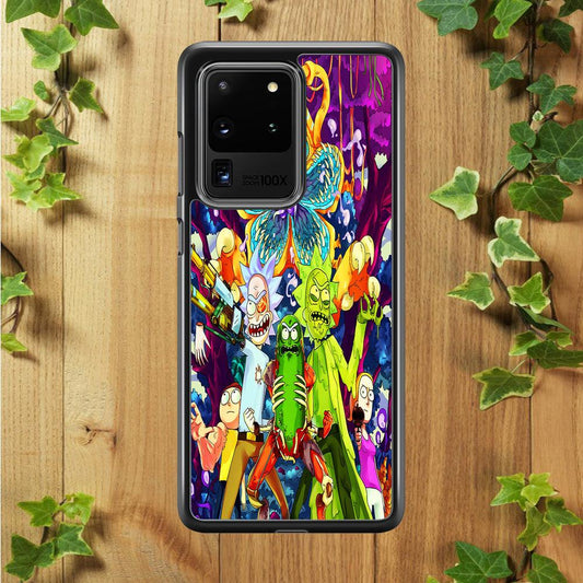 Rick and Morty Monster Samsung Galaxy S20 Ultra Case-Rubber / Black (2D Case)-Xtracase