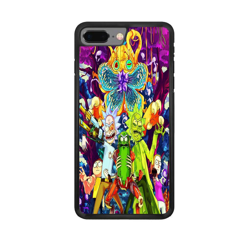Rick and Morty Monster iPhone 8 Plus Case-Rubber / Black (2D Case)-Xtracase