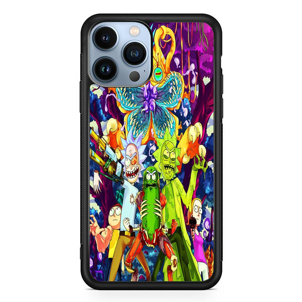 Rick and Morty Monster iPhone 13 Pro Case-Rubber / Black (2D Case)-Xtracase