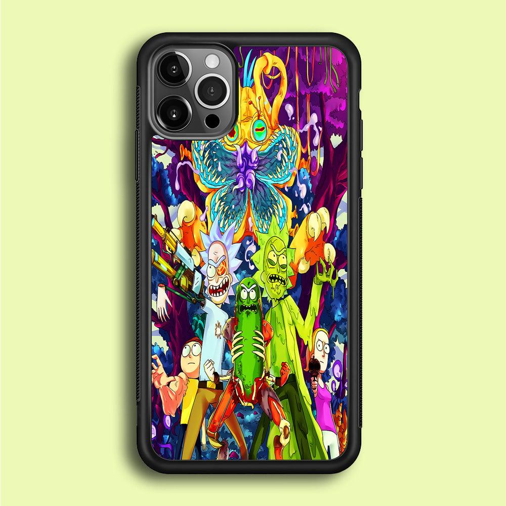 Rick and Morty Monster iPhone 12 Pro Case-Rubber / Black (2D Case)-Xtracase