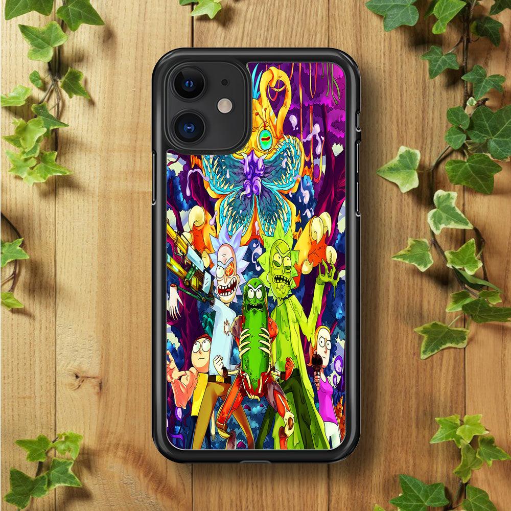 Rick and Morty Monster iPhone 11 Case-Rubber / Black (2D Case)-Xtracase