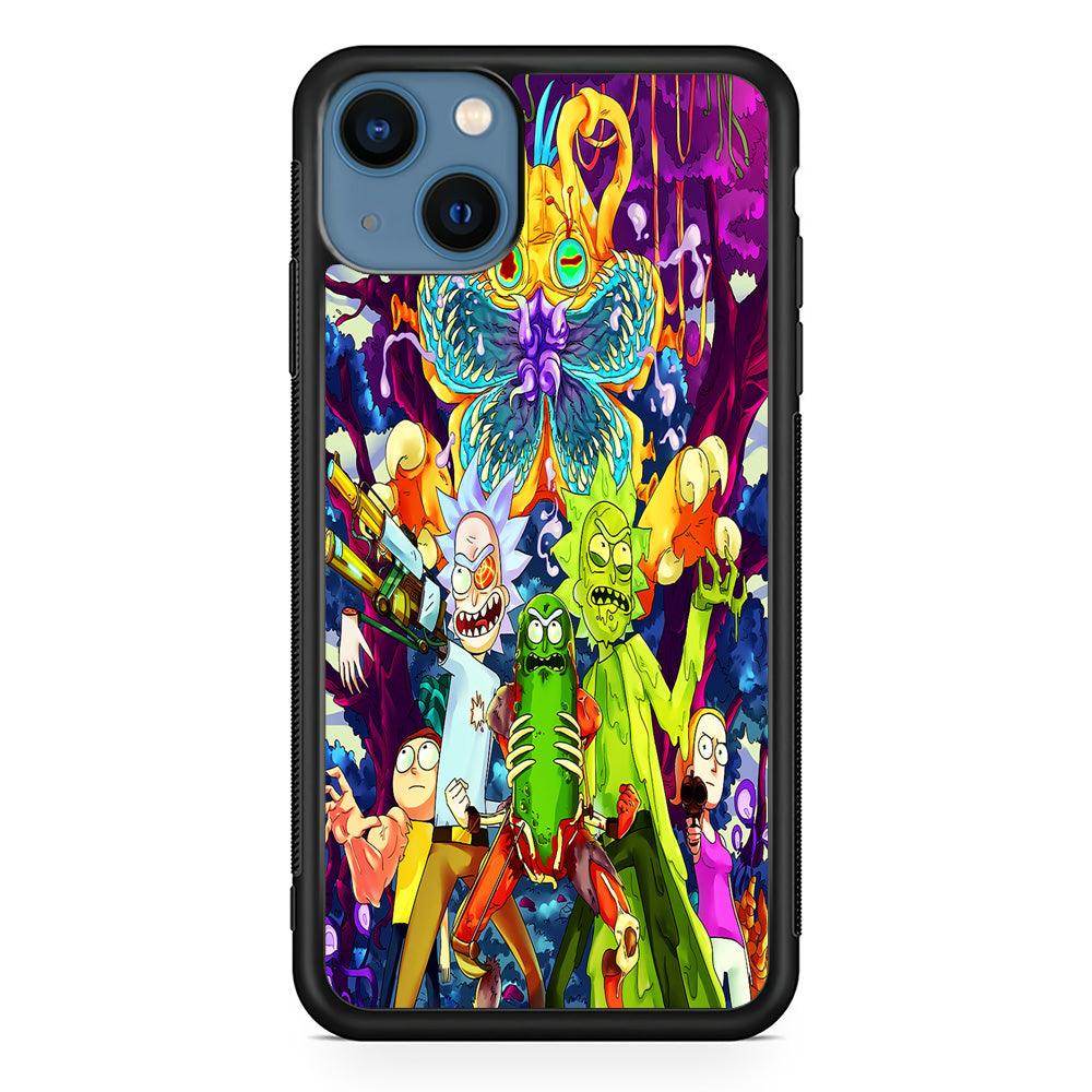 Rick and Morty Monster iPhone 13 Mini Case-Rubber / Black (2D Case)-Xtracase