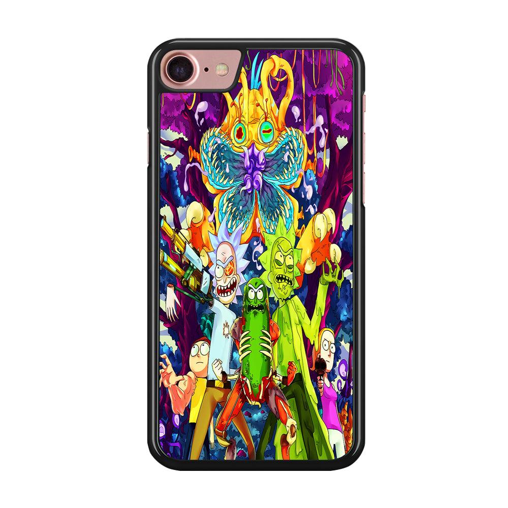 Rick and Morty Monster iPhone SE 2020 Case-Rubber / Black (2D Case)-Xtracase