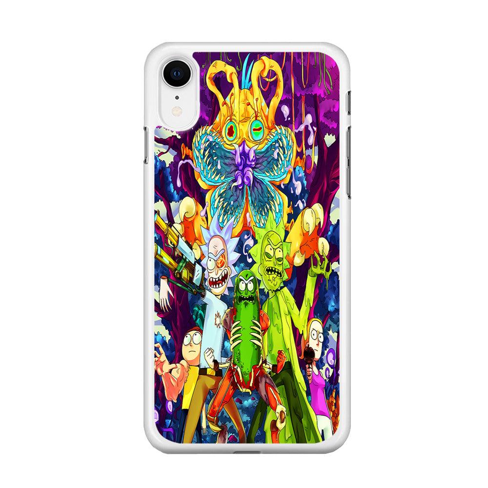 Rick and Morty Monster iPhone XR Case-Rubber / White (2D Case)-Xtracase