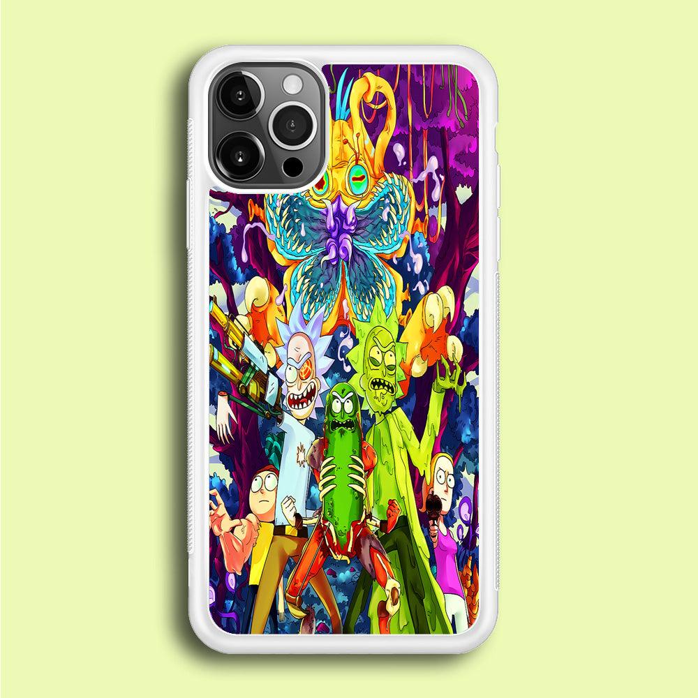 Rick and Morty Monster iPhone 12 Pro Case-Rubber / White (2D Case)-Xtracase