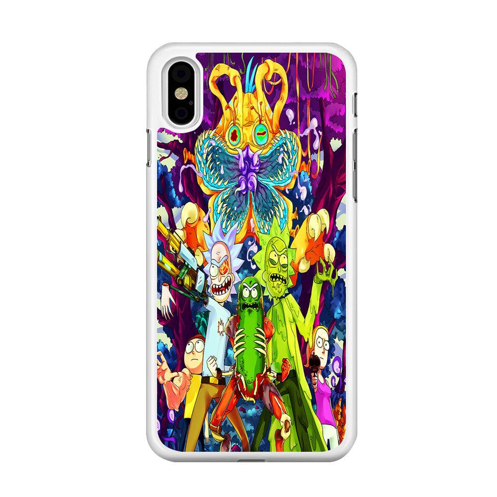 Rick and Morty Monster iPhone X Case-Rubber / White (2D Case)-Xtracase