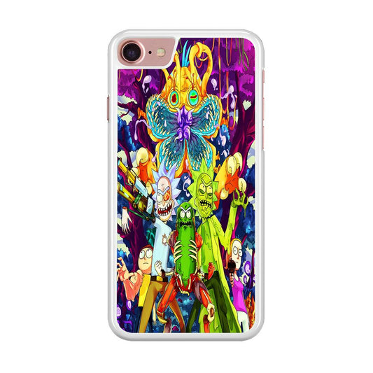 Rick and Morty Monster iPhone SE 2020 Case-Rubber / White (2D Case)-Xtracase