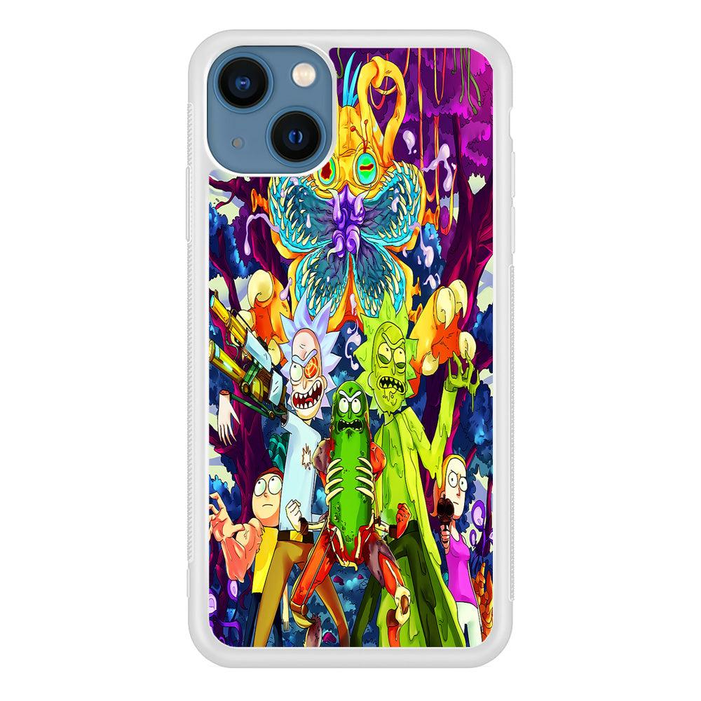 Rick and Morty Monster iPhone 13 Mini Case-Rubber / White (2D Case)-Xtracase