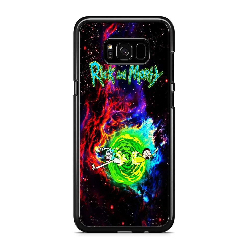 Rick and Morty Portal Galaxy Samsung Galaxy S8 Case-Rubber / Black (2D Case)-Xtracase