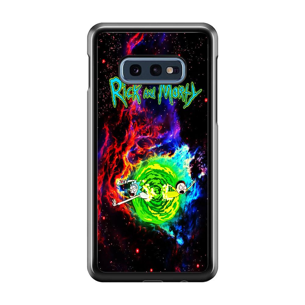 Rick and Morty Portal Galaxy Samsung Galaxy S10E Case-Rubber / White (2D Case)-Xtracase