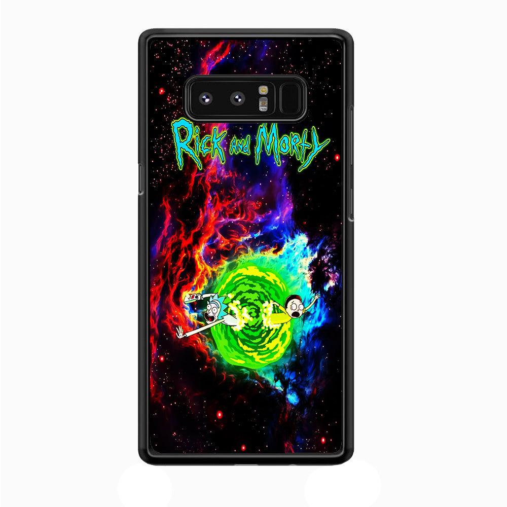 Rick and Morty Portal Galaxy Samsung Galaxy Note 8 Case-Rubber / White (2D Case)-Xtracase