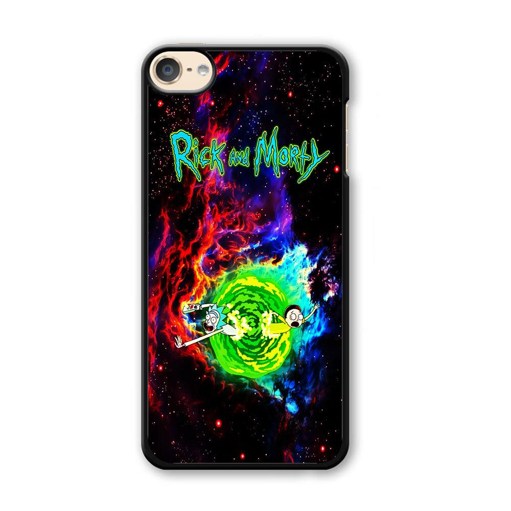 Rick and Morty Portal Galaxy iPod Touch 6 Case-Plastic / Black (2D Case)-Xtracase