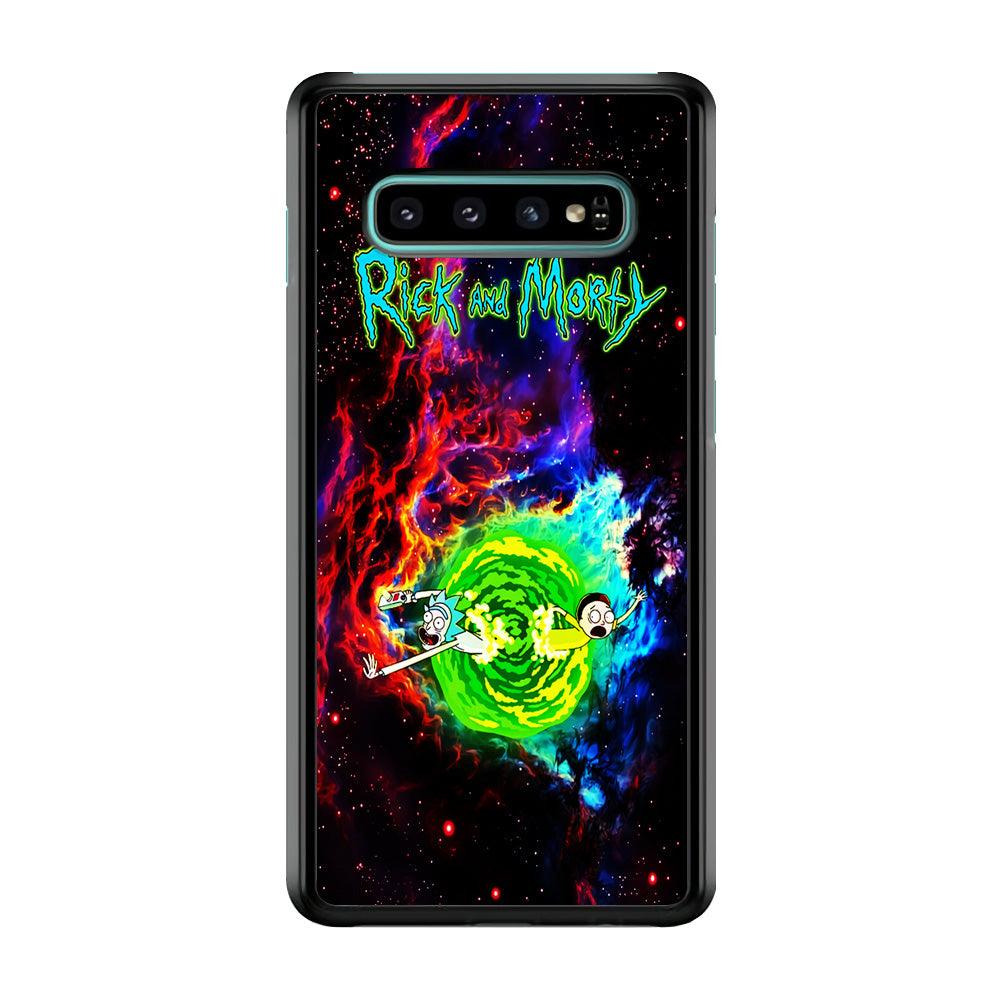 Rick and Morty Portal Galaxy Samsung Galaxy S10 Plus Case-Plastic / Full Wrap (3D Case)-Xtracase