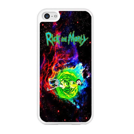 Rick and Morty Portal Galaxy iPhone 5 | 5s Case-Rubber / White (2D Case)-Xtracase