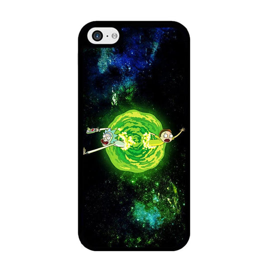 Rick and Morty Portal Spiral iPhone 5 | 5s Case-Rubber / Black (2D Case)-Xtracase