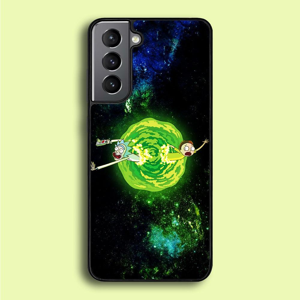 Rick and Morty Portal Spiral Samsung Galaxy A16 Case-Rubber / White (2D Case)-Xtracase