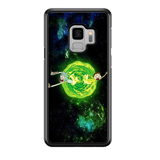 Rick and Morty Portal Spiral Samsung Galaxy S9 Case-Rubber / Black (2D Case)-Xtracase