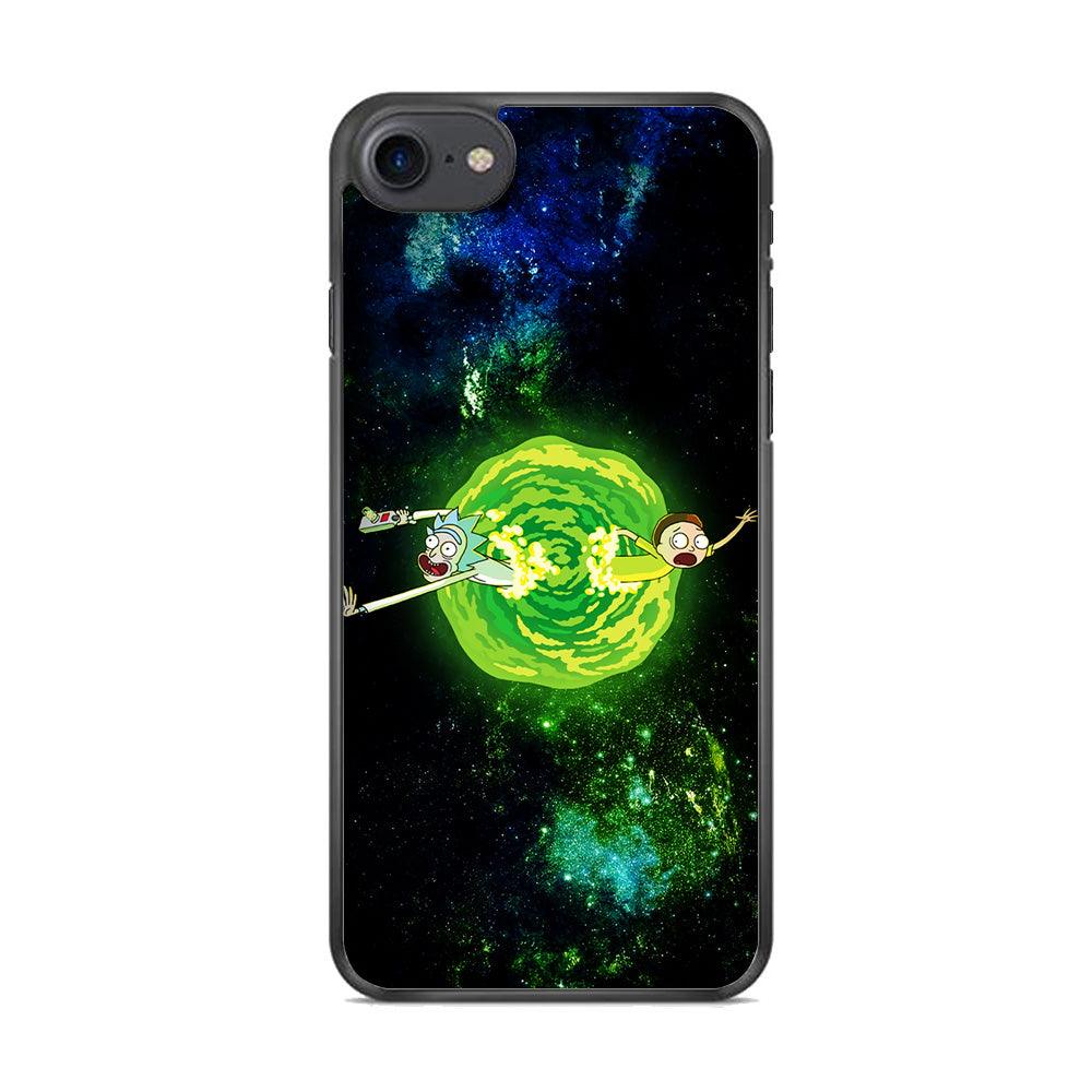 Rick and Morty Portal Spiral iPhone 7 Case-Rubber / Black (2D Case)-Xtracase