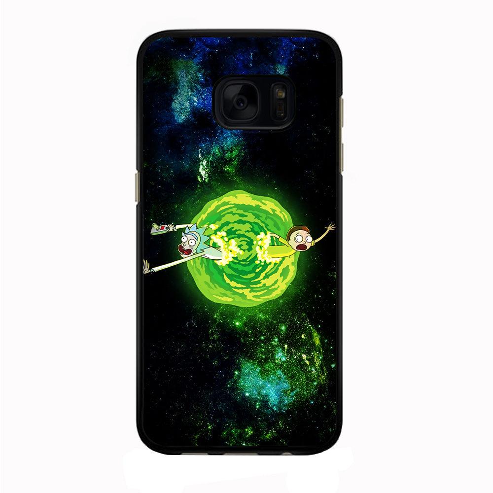 Rick and Morty Portal Spiral Samsung Galaxy S7 Edge Case-Rubber / Black (2D Case)-Xtracase