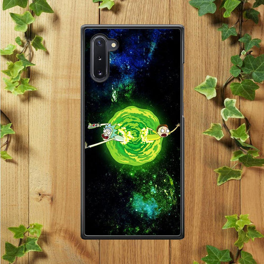Rick and Morty Portal Spiral Samsung Galaxy Note 10 Case-Rubber / Black (2D Case)-Xtracase