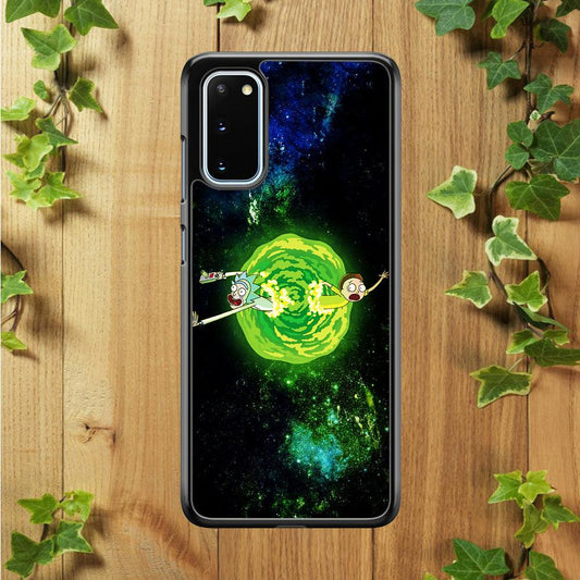 Rick and Morty Portal Spiral Samsung Galaxy S20 Case-Rubber / Black (2D Case)-Xtracase