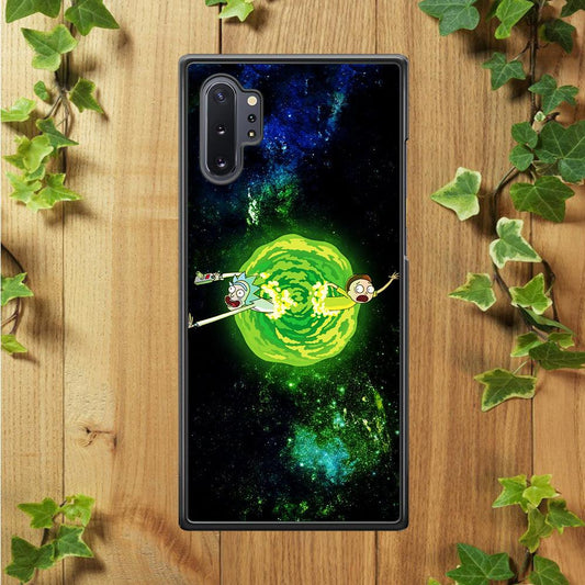 Rick and Morty Portal Spiral Samsung Galaxy Note 10 Plus Case-Rubber / Black (2D Case)-Xtracase